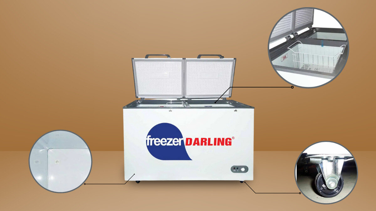 Tủ đông mát Darling được trang bị nhiều tiện ích