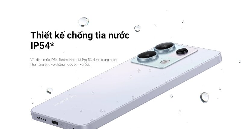 Điện thoại Xiaomi Redmi Note 13 Pro 5G 256GB chóng nước