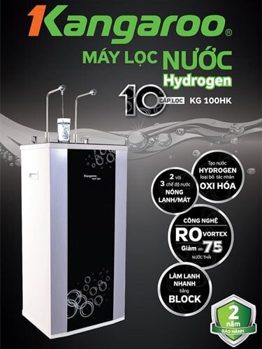 máy lọc nước Kangaroo Hydrogen 2 vòi KG100HK có kiểu dáng tủ đứng hiện đại