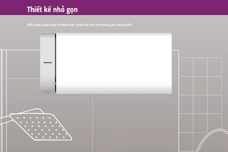 Thiết kế hiện đại và nhỏ gọn của máy nước nóng gián tiếp Panasonic DH-20HBMVW 