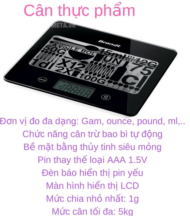 Cân thực phẩm Brandt BC52N Cân thực phẩm Brandt BC52N