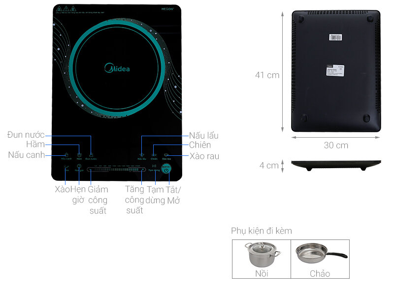 Bếp từ Midea MI-T2117DB Bếp từ Midea MI-T2117DB