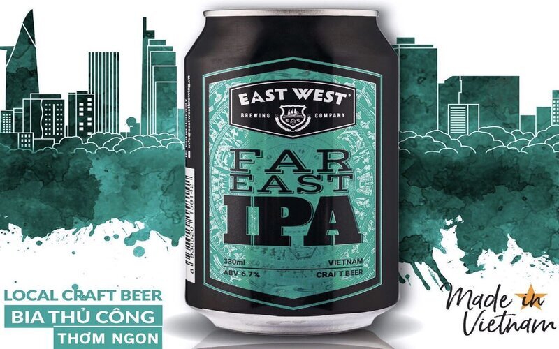 Bia East West Far East IPA lon 330ml