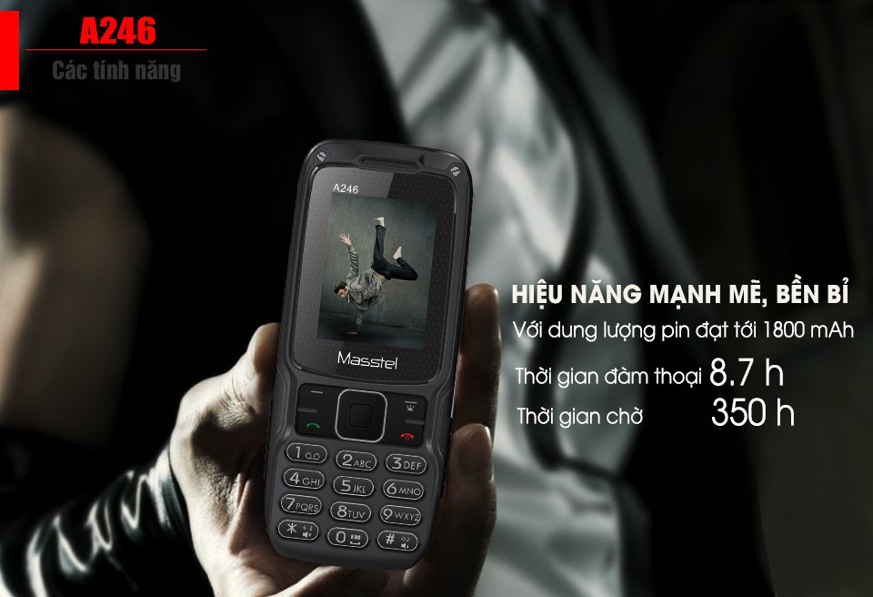Điện thoại Masstel A246 Black