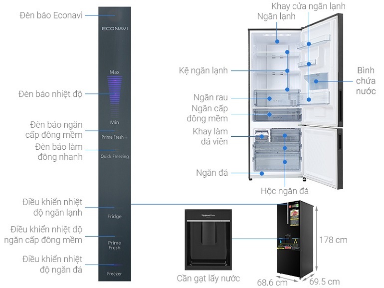 Tủ lạnh Panasonic Inverter 417 lít NR-BX471GPKV Tủ lạnh Panasonic Inverter 417 lít NR-BX471GPKV