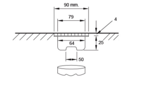 Bản vẽ kỹ thuật phễu thoát sàn American Standard A-8201-N
