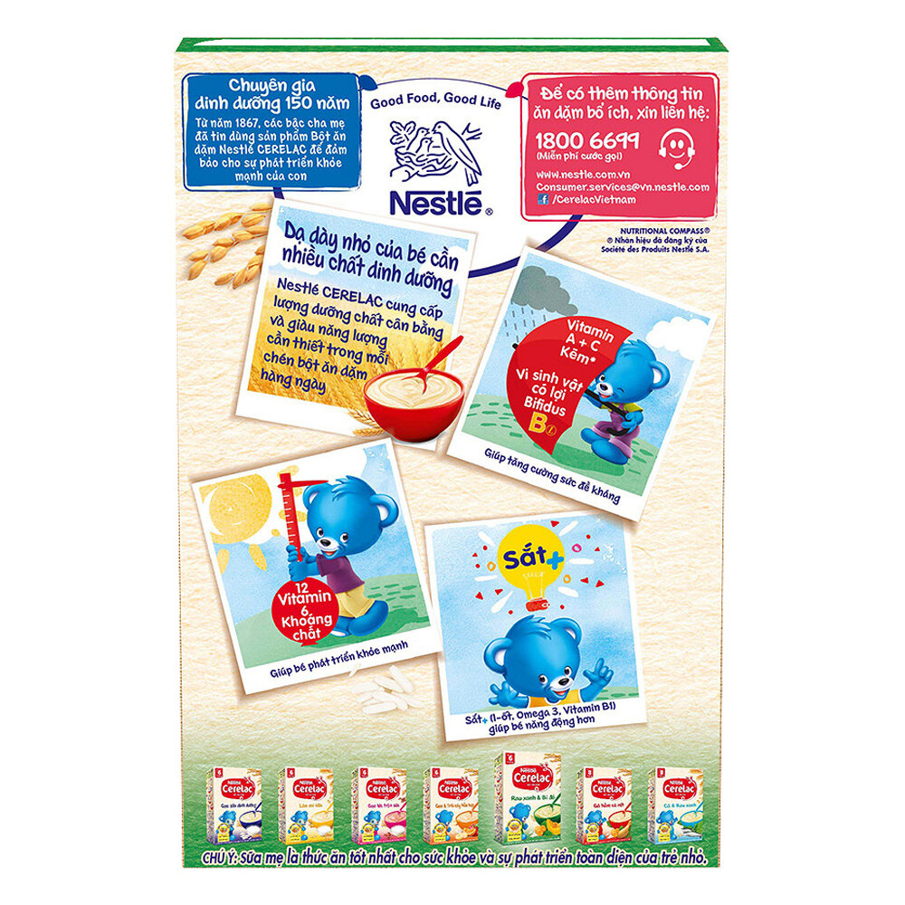  Bột ăn dặm Nestle rau xanh và bí đỏ