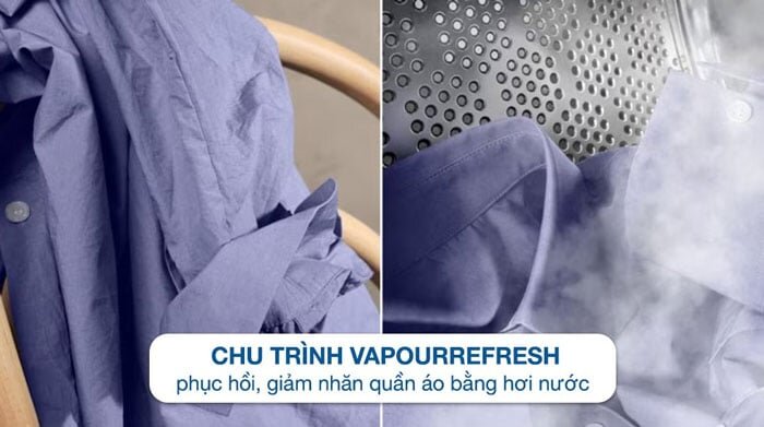 máy sấy thông hơi Electrolux EDS904H3WC có khả năng giảm nhăn nhờ công nghệ Reverse Tumbling và Vapour Refresh