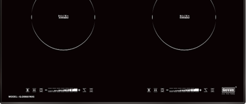 Bảng điều khiển cảm ứng thông minh của bếp từ âm 2 vùng nấu Giovani G-20868 MAS