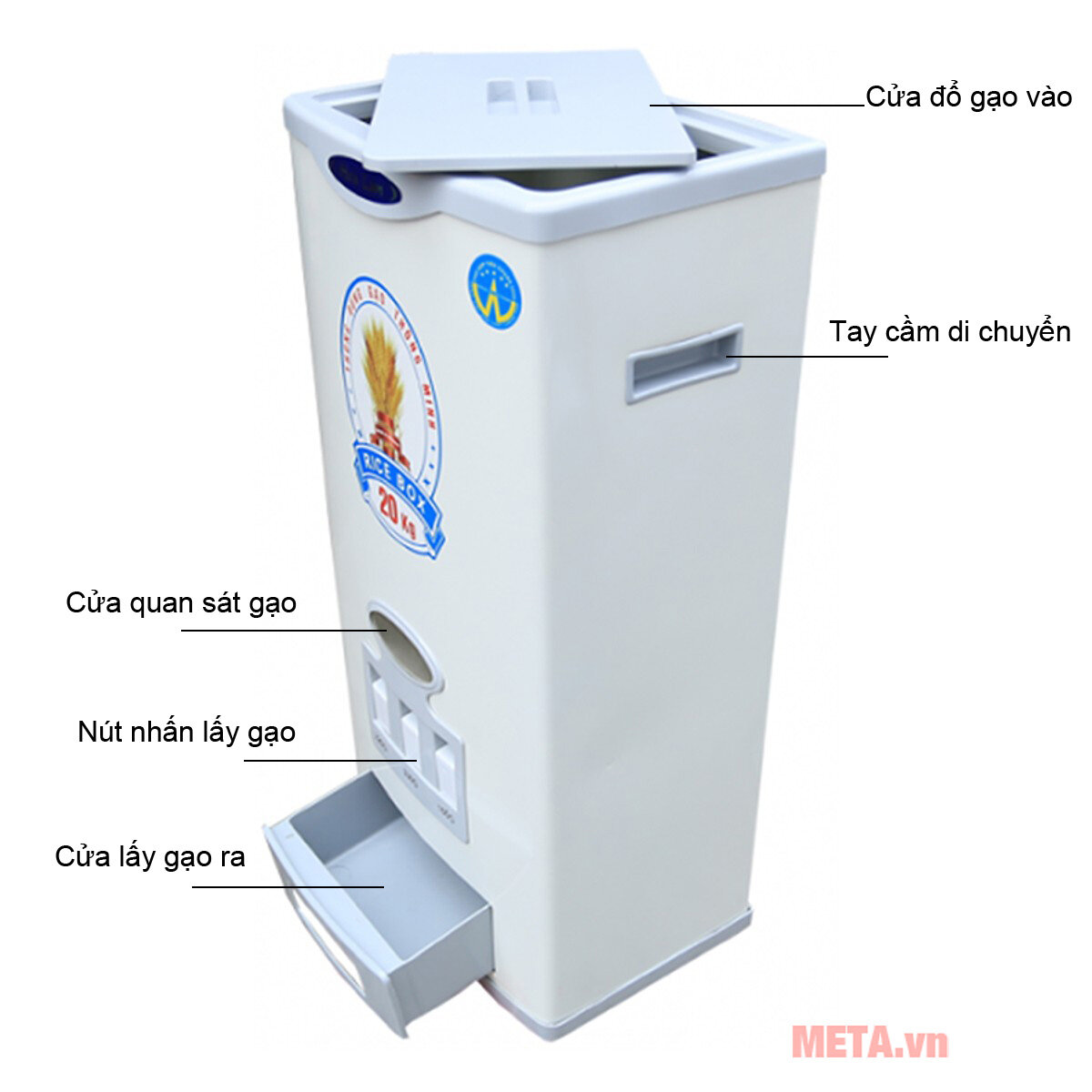 Thùng gạo thông minh Hoa Lan HL-20 (20kg)
