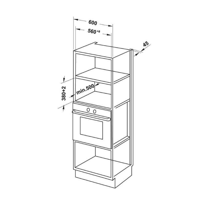 Lò nướng kết hợp vi sóng âm tủ 28 Lít Hafele HMO-6T28A