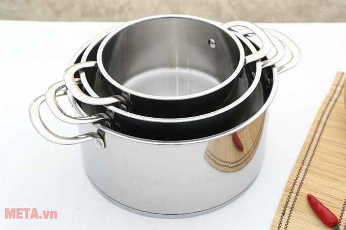 Bộ nồi inox cao cấp Sunhouse SH890 (3 chiếc) Bộ nồi inox cao cấp Sunhouse SH890 (3 chiếc)