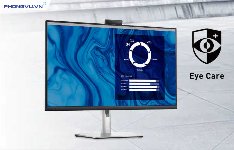 Màn hình Dell C2723H hiển thị 16.7 triệu màu, bề mặt chống lóa