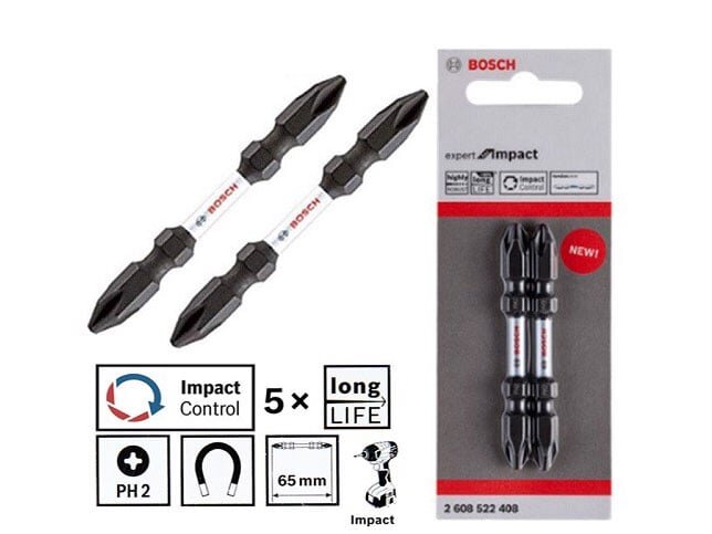 Đầu vặn vít ngắn dòng expert bộ 2 mũi Bosch 2608522408