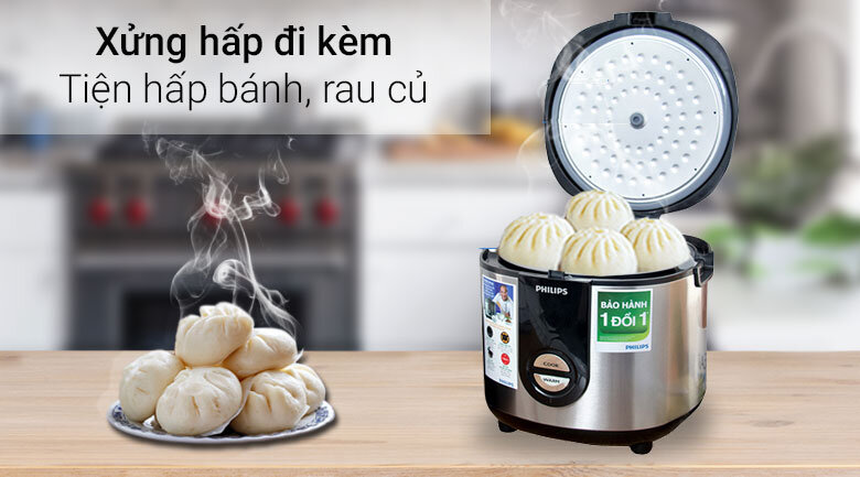 Nồi cơm điện Philips 2 lít HD3128/66 Bạc