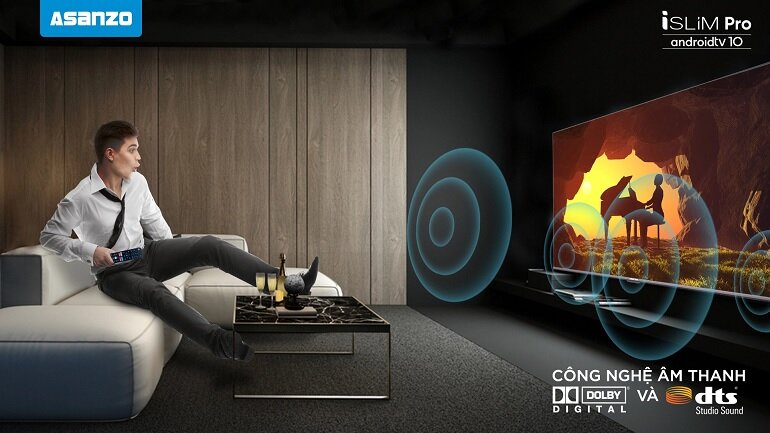 Smart Tivi Asanzo 4K 55 inch 55U72 âm thanh