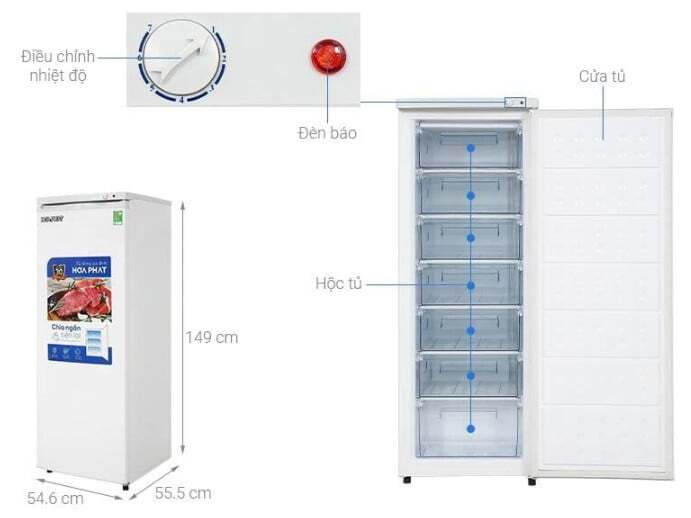 Tổng quan tủ đông đứng Hòa Phát HUF 450SR1 (208 lít) Tổng quan tủ đông đứng Hòa Phát HUF 450SR1 (208 lít)