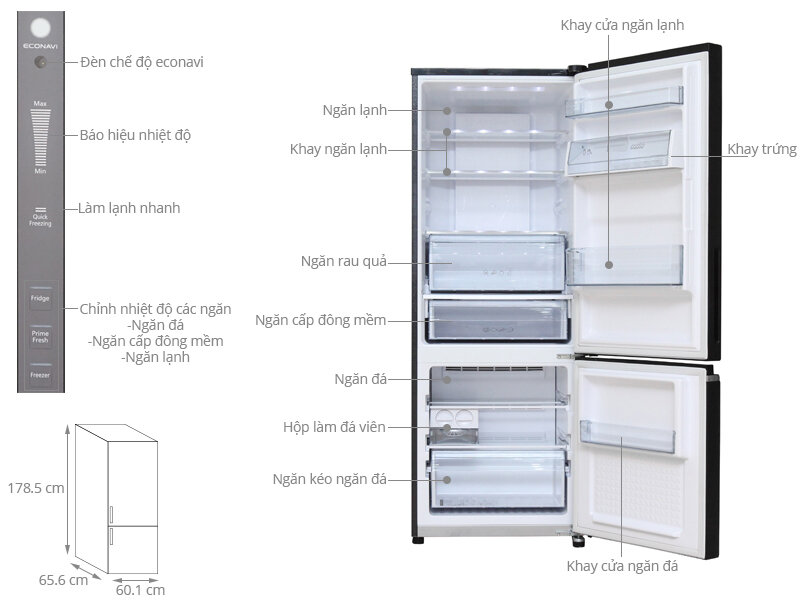 Tủ lạnh Panasonic 322 lít NR-BV368GKVN Tủ lạnh Panasonic 322 lít NR-BV368GKVN