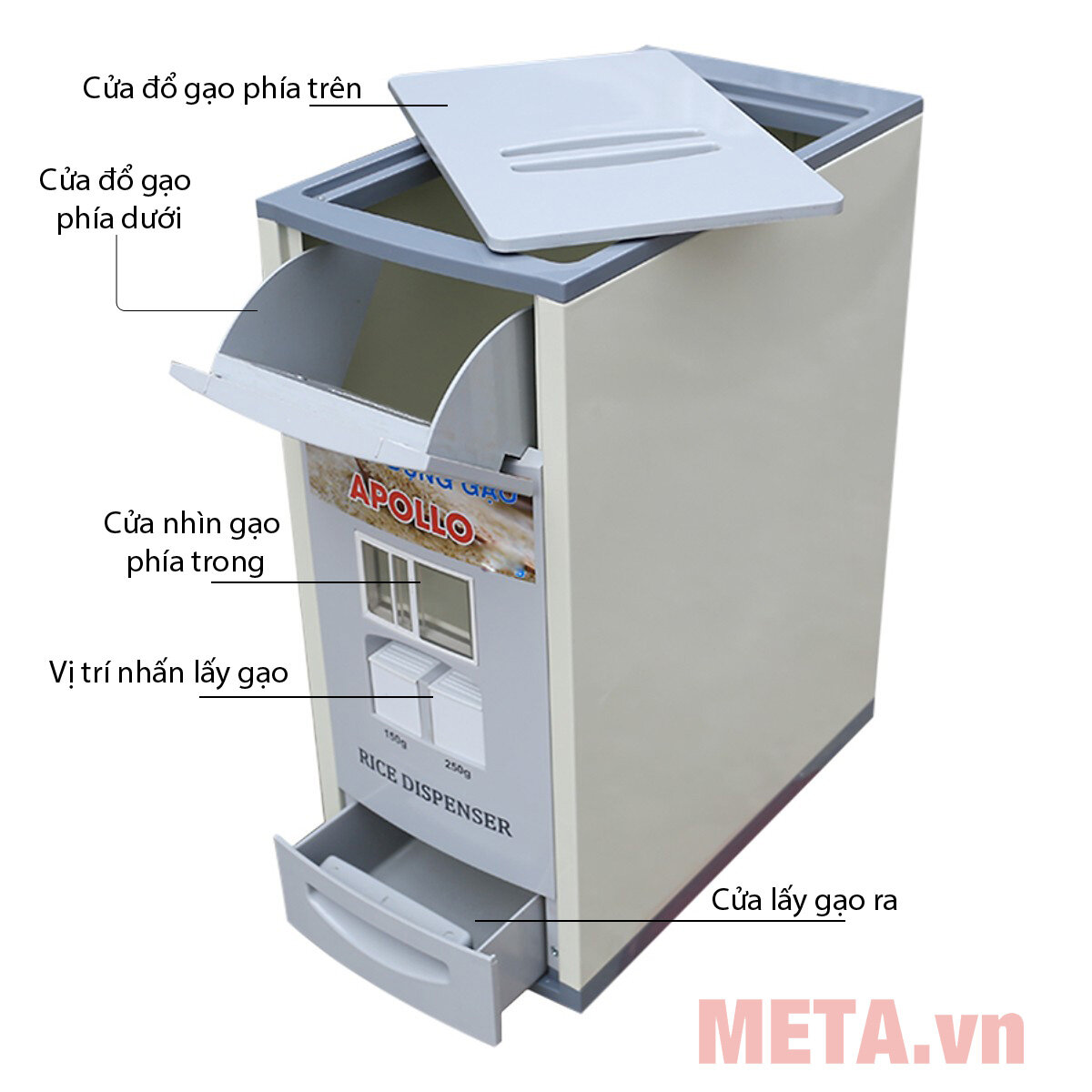 Thùng gạo thông minh Apollo 22kg (NV-22)