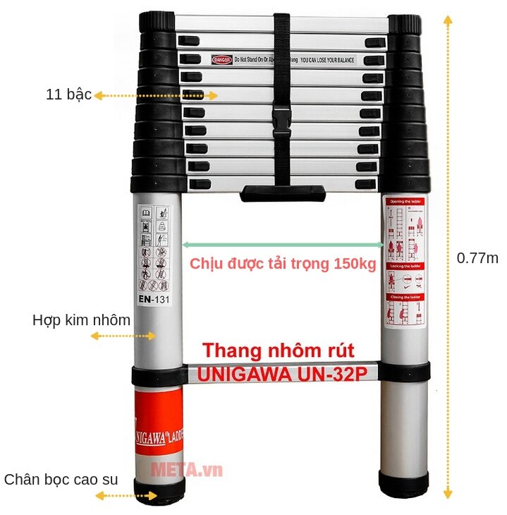 Thang nhôm rút Unigawa UN-32P