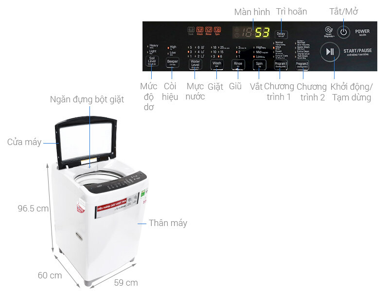 Máy giặt LG Inverter 8.5 kg T2385VS2W Máy giặt LG Inverter 8.5 kg T2385VS2W