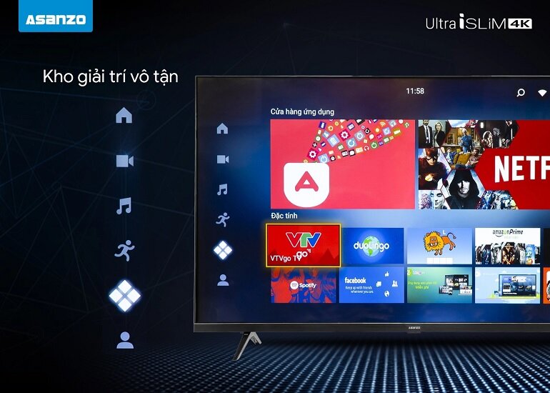 Smart Tivi Asanzo 4K 55 inch 55U72 màn hình