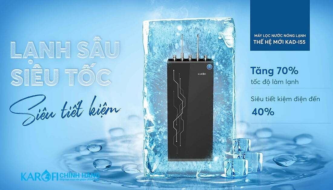 Máy lọc nước nóng lạnh Karofi KAD-I55 có khả năng làm lạnh siêu tốc Máy lọc nước nóng lạnh Karofi KAD-I55 có khả năng làm lạnh siêu tốc
