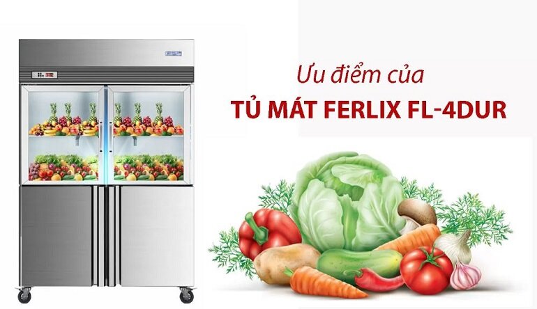 Tủ mát Ferlix 4 cánh 820 lit FL-4DUR