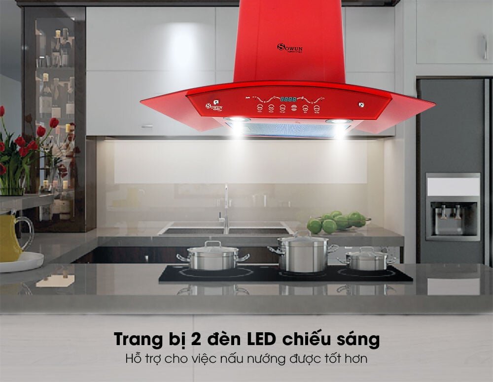 Máy có 2 đèn Led chiếu sáng Sowun SW 6565