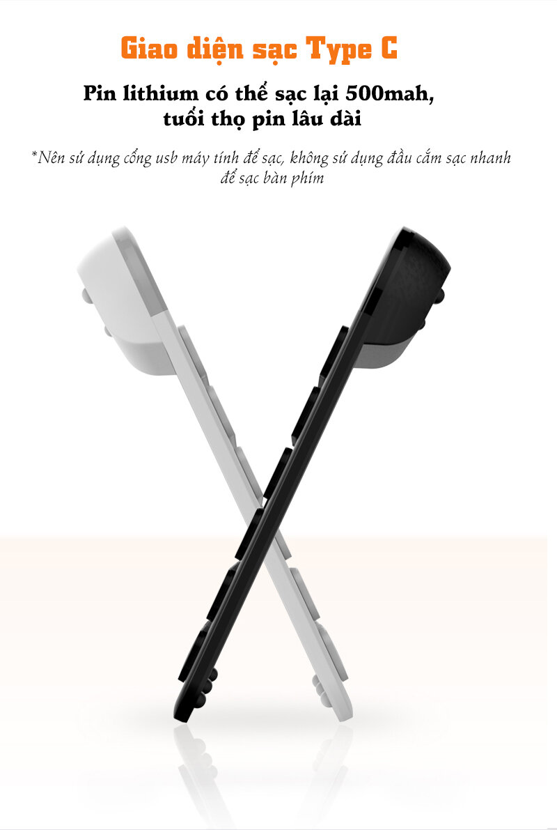 Bàn phím không dây Newmen K10 trắng (USB/Bluetooth) 10