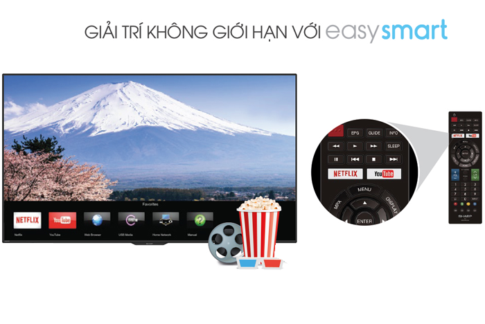 Smart Tivi Sharp 50 inch LC-50UA6500X, 4K HDR, AquoMotion 200Hz