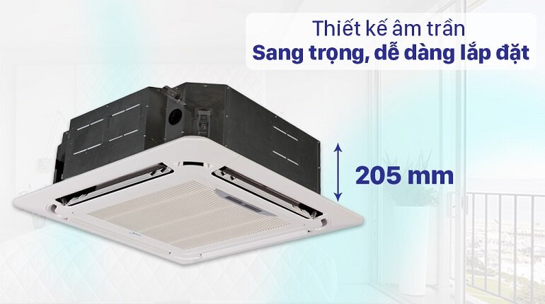 thiết kế điều hòa âm trần Midea 96000Btu 1 chiều inverter MQ4A-48CRDN1/MOUC-96CDN1-R