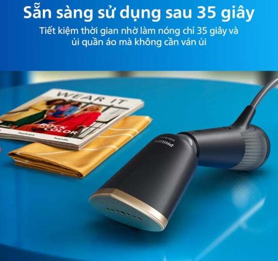 Bàn ủi hơi cầm tay Philips STH5030/80 có khả năng làm nóng nhanh chỉ trong 35 giây Bàn ủi hơi cầm tay Philips STH5030/80 có khả năng làm nóng nhanh chỉ trong 35 giây