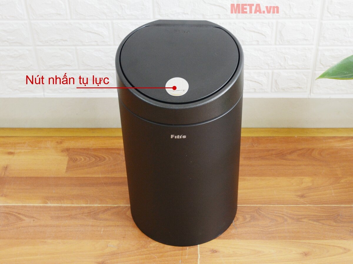 Thùng rác Inox nhấn tròn nhỏ Fitis RTS1-903 12 lít