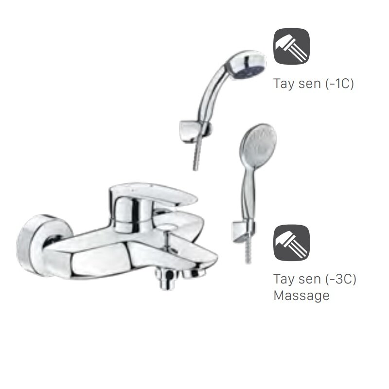 Bộ vòi sen tắm INAX nóng lạnh BFV-213S-3C còn có các tùy chọn kết hợp tay sen tắm