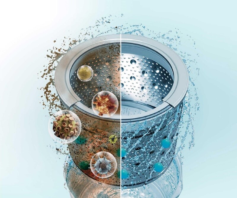 Máy giặt Hisense 8kg WTZQ8012UT tự động vệ sinh lồng giặt