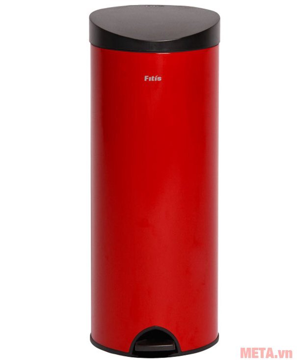 Thùng rác inox đạp tròn lớn Fitis RPL1-906 15 lít (đỏ)