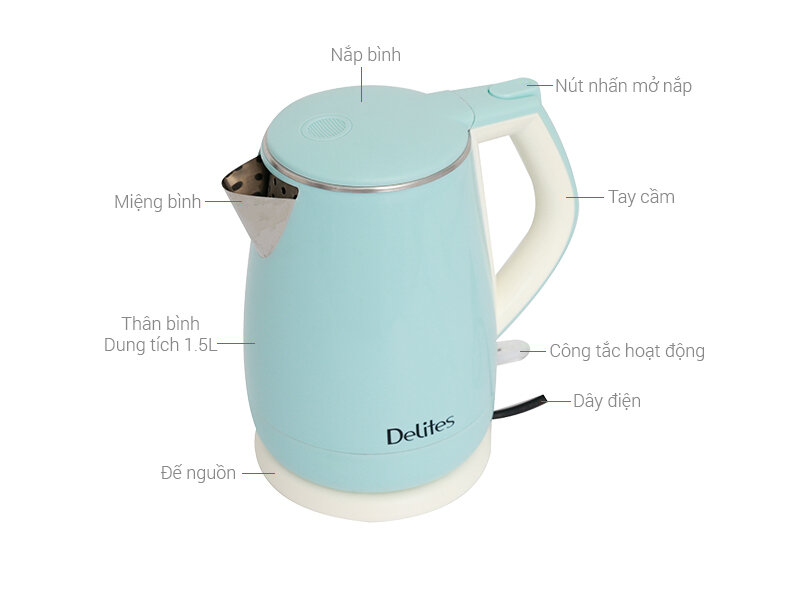 Bình siêu tốc Delites ST15DB01 1.5 lít Bình siêu tốc Delites ST15DB01 1.5 lít