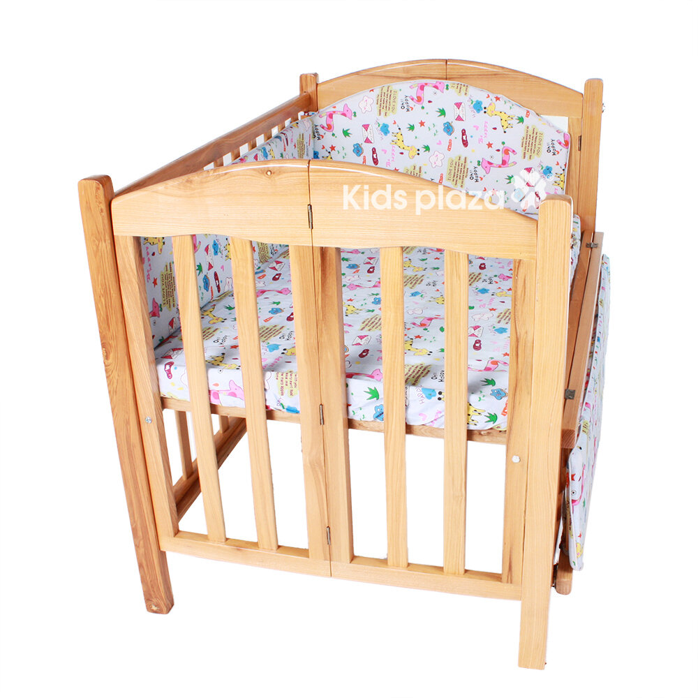  Giường cũi trẻ em 2 trong 1 gỗ sồi Mỹ