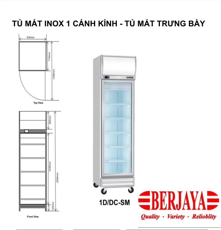 Tủ mát Berjaya 1 cánh 302 lít 1D/MDC-SM