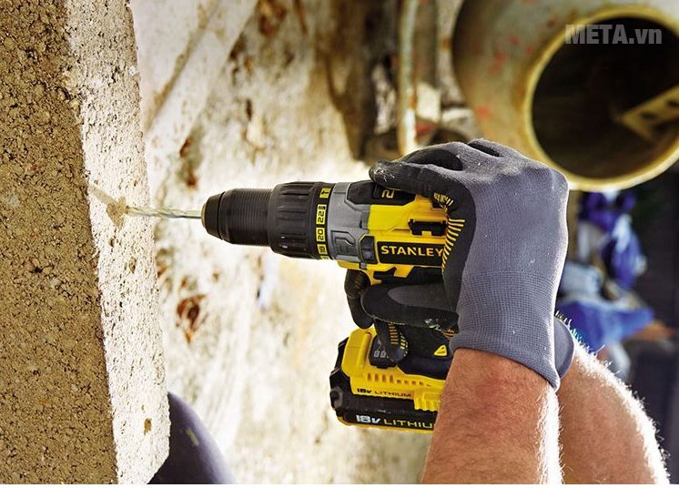 Máy khoan vặn vít động lực dùng pin Stanley SCH20C2 nhỏ gọn cầm rất chắc tay 