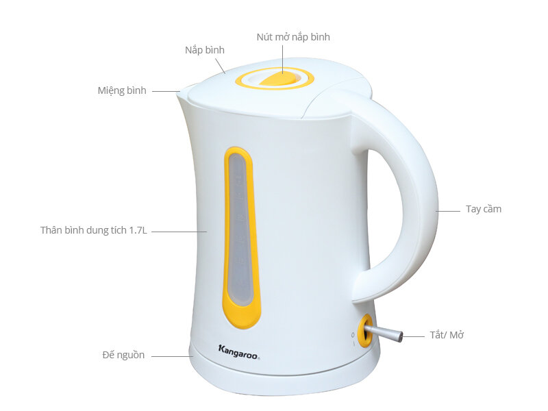 Bình đun siêu tốc Kangaroo KG638 1.7 lít
