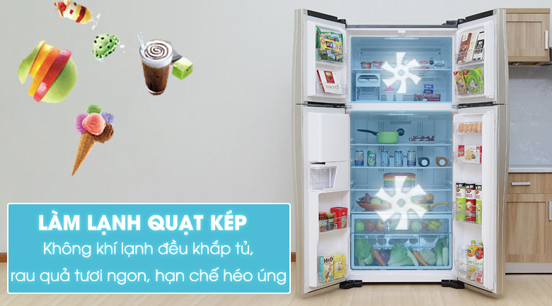 Tủ lạnh Hitachi 540 lít R-W660PGV3 Tủ lạnh Hitachi 540 lít R-W660PGV3