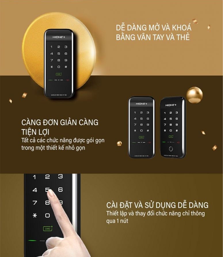 Khóa cửa điện tử dễ sử dụng Khóa cửa điện tử