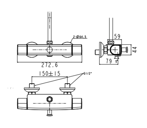 Bản vẽ kỹ thuật vòi sen tắm American Standard WF-0715