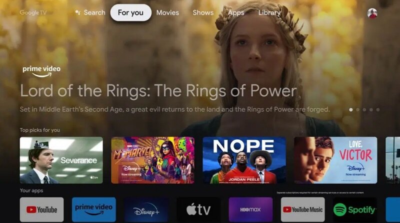 Hệ điều hành Google TV (Ảnh: Điện Máy Xanh).