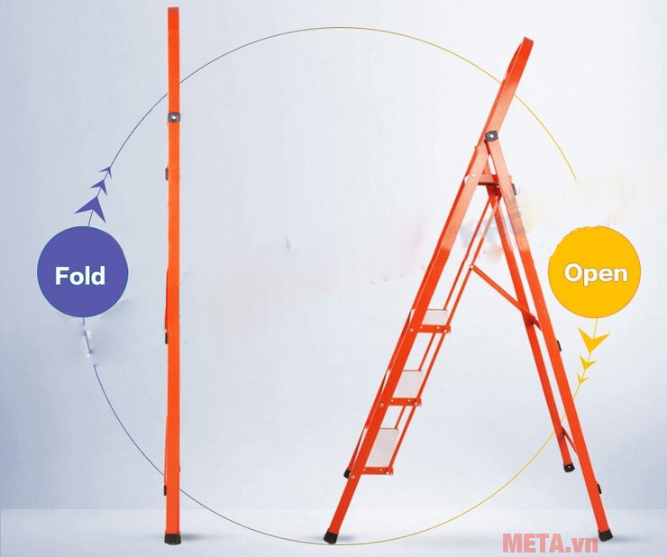 Thang khung sắt bậc nhôm bản to Pro 6 bậc PRS-06