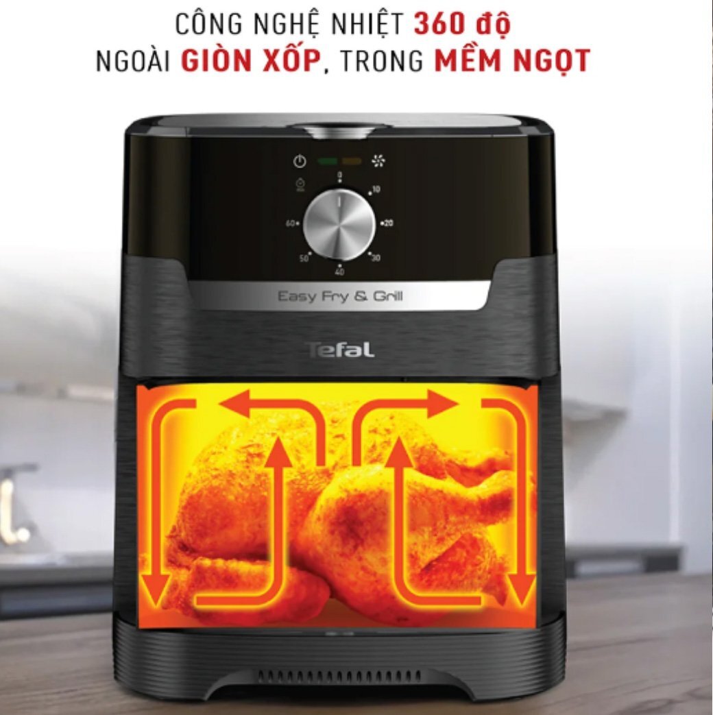 Công nghệ chiên không dầu Extra Crisp hiện đại Nồi chiên không dầu Tefal EY501815