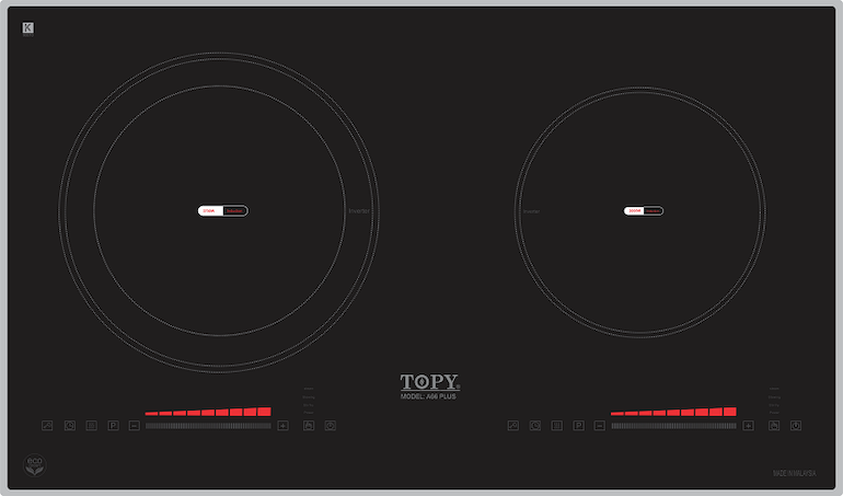 Bếp từ âm 2 vùng nấu Topy A66 Plus nhập khẩu chính hãng Malaysia