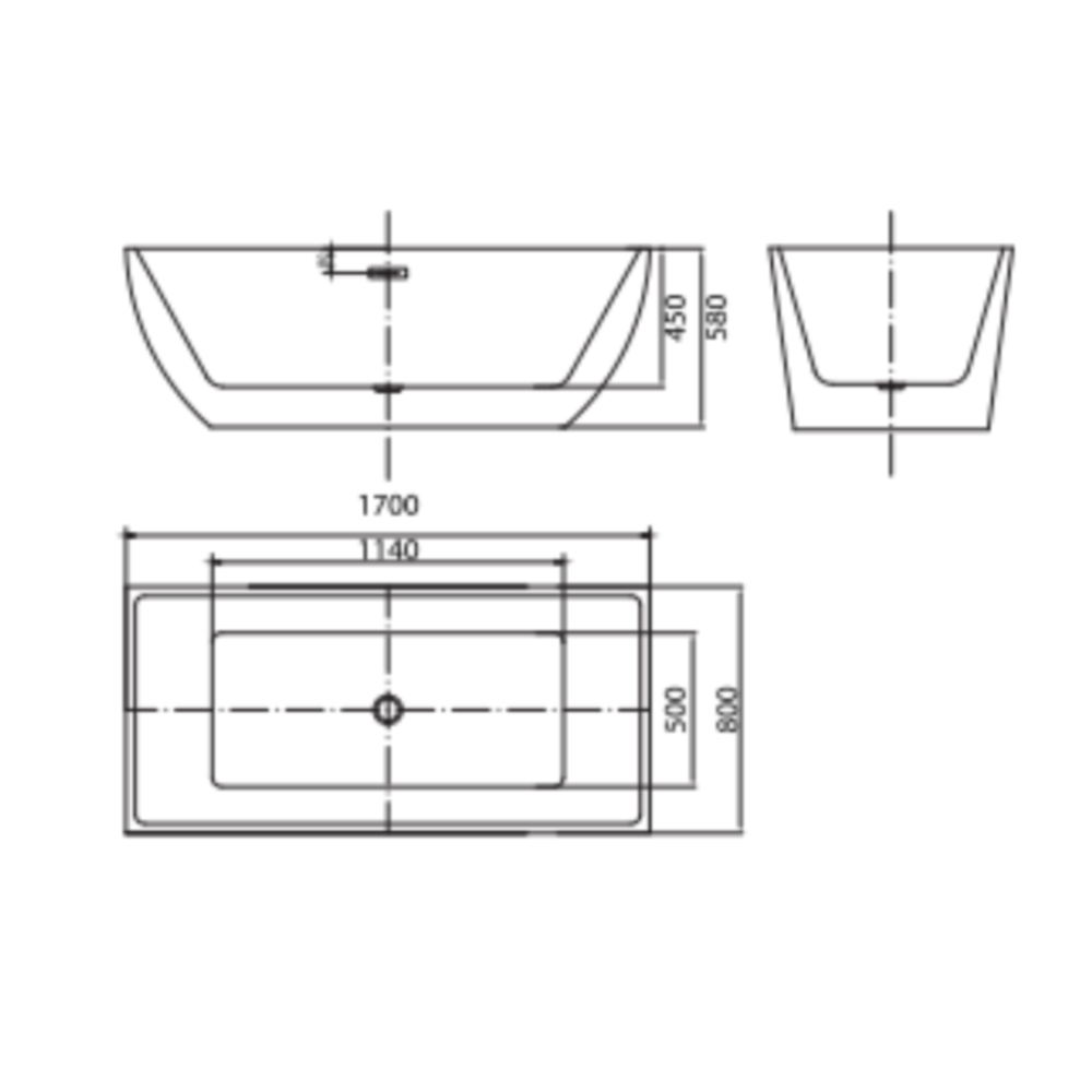 Bản vẽ kỹ thuật bồn tắm MOWOEN MW8103-170 đặt sàn 1m7